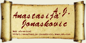 Anastasija Jonašković vizit kartica
